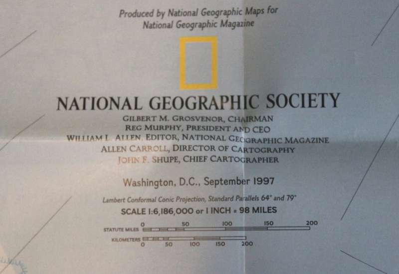 National Geographic Folded Map of The North of Canada September 1997