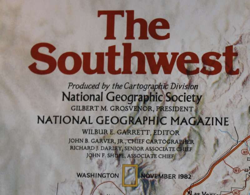 National Geographic Folded Map of The Southwest November 1982