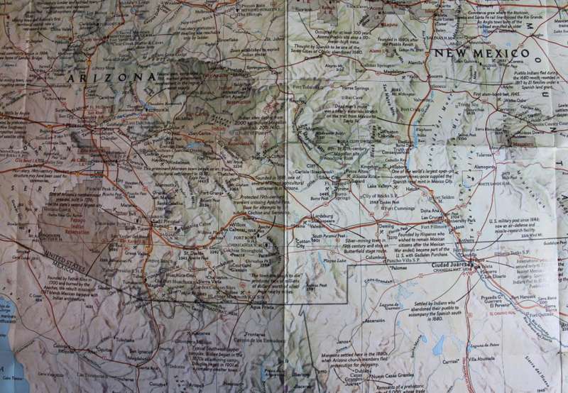 National Geographic Folded Map of The Southwest November 1982