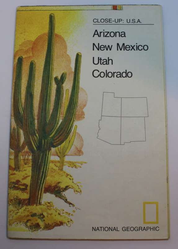 National Geographic Folded Map of The Southwest of the USA, October 1977
