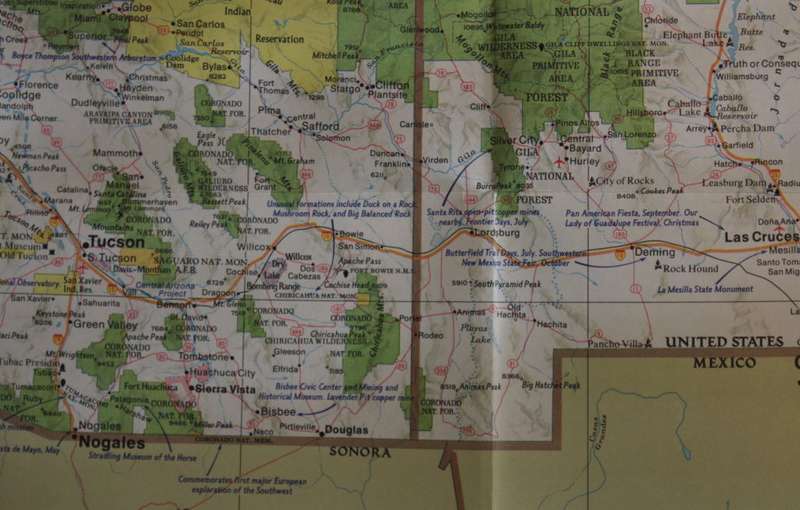 National Geographic Folded Map of The Southwest of the USA, October 1977
