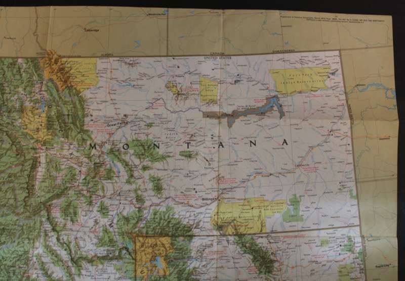 National Geographic Folded Map of The Northwest Region of the USA, March 1973