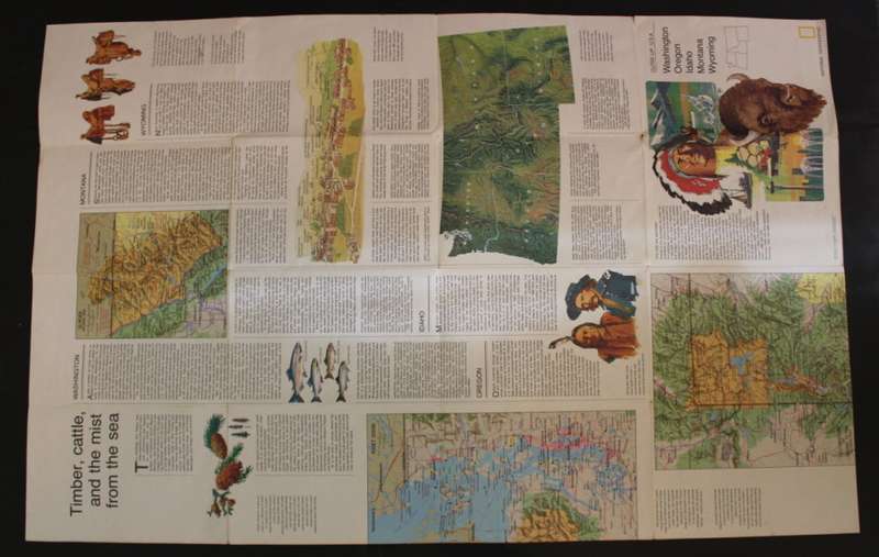 National Geographic Folded Map of The Northwest Region of the USA, March 1973
