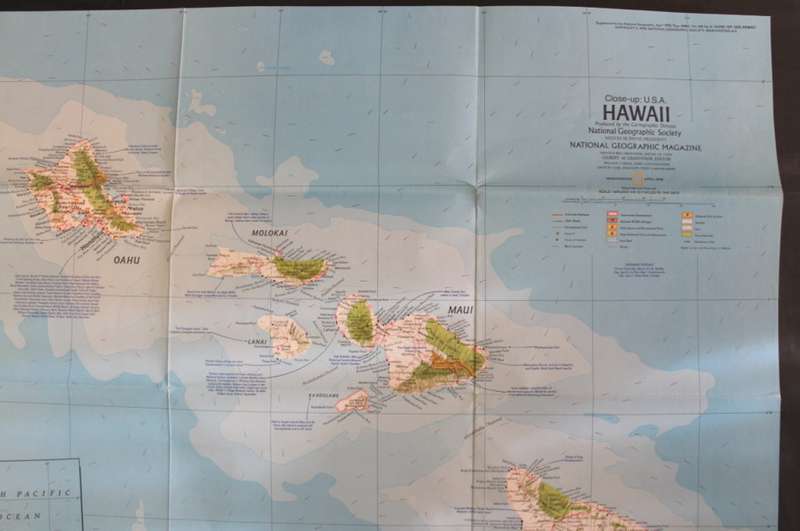 National Geographic Folded Map of Hawaii, April 1976