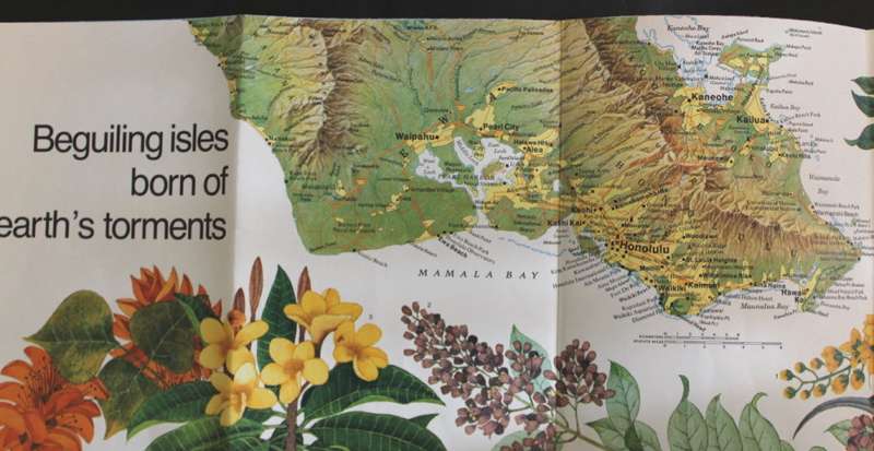 National Geographic Folded Map of Hawaii, April 1976