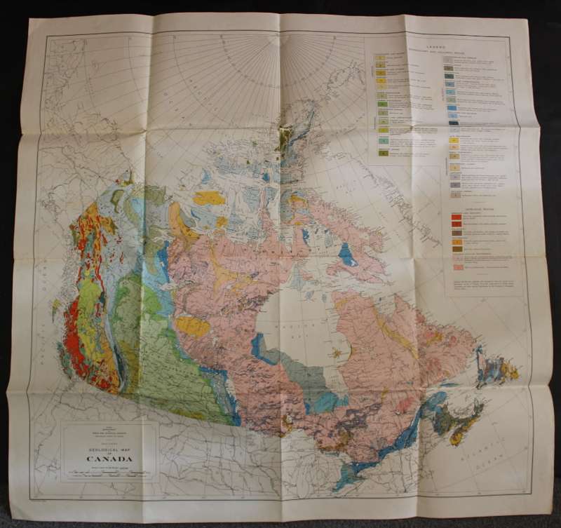 Dept of Mines and Technical Survey Geological Folded Map of Canada 1955