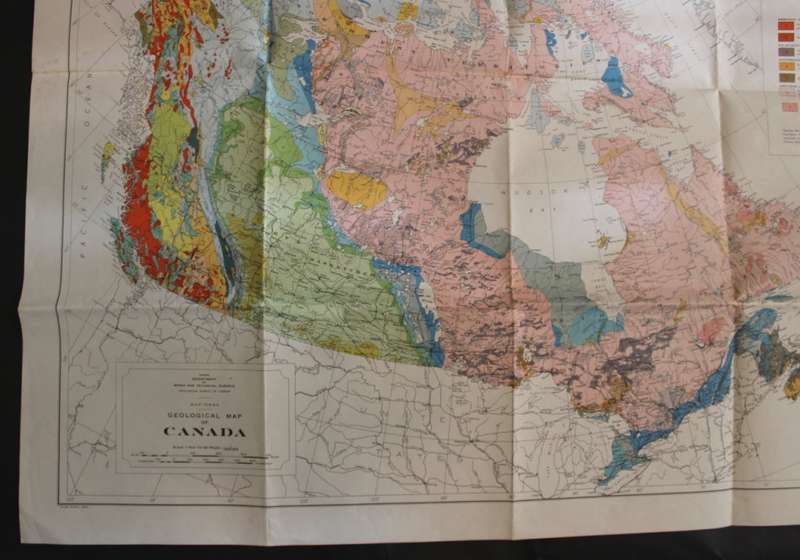 Dept of Mines and Technical Survey Geological Folded Map of Canada 1955