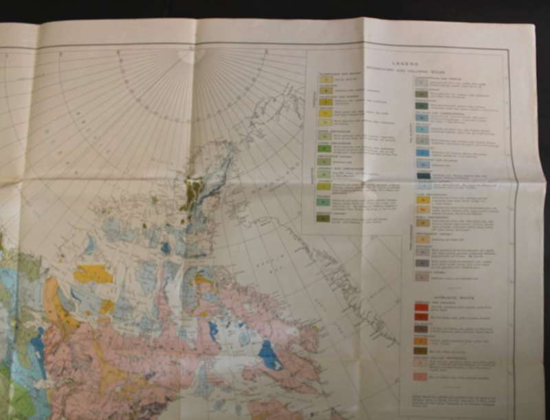 Dept of Mines and Technical Survey Geological Folded Map of Canada 1955