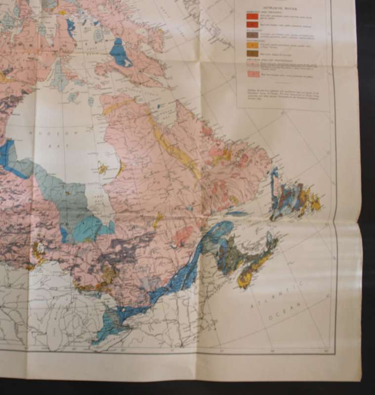 Dept of Mines and Technical Survey Geological Folded Map of Canada 1955