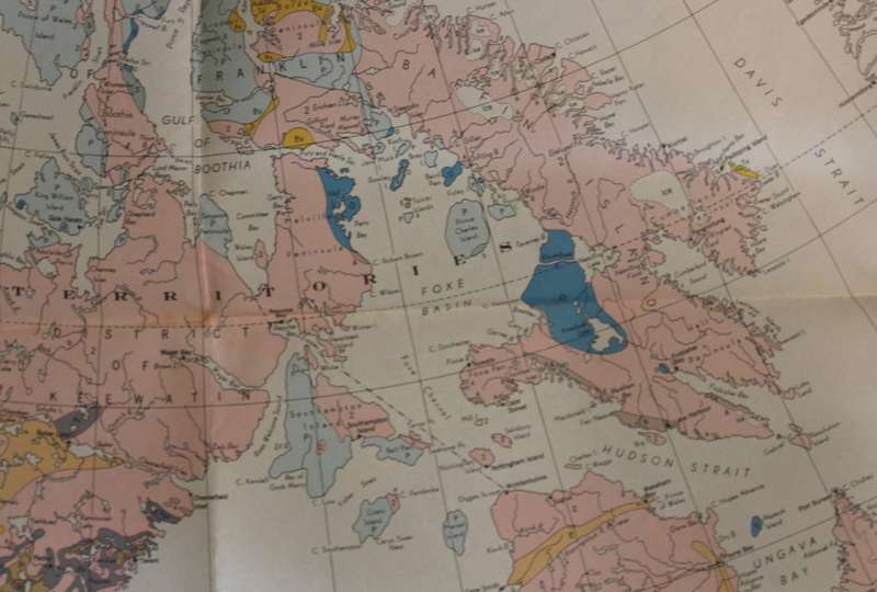 Dept of Mines and Technical Survey Geological Folded Map of Canada 1955