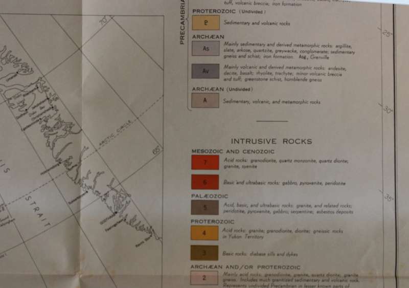 Dept of Mines and Technical Survey Geological Folded Map of Canada 1955