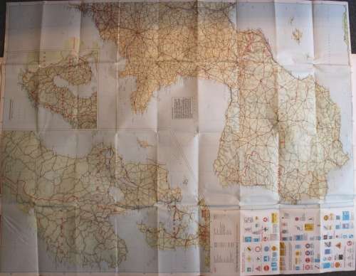 AA Touring Map Of Western Europe Folded Map 2nd Revised Edition 1976