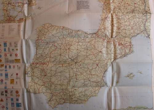 AA Touring Map Of Western Europe Folded Map 2nd Revised Edition 1976