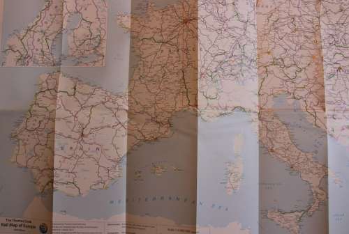 Thomas Cook Rail Map Europe 18th Edition Folded Map 2011