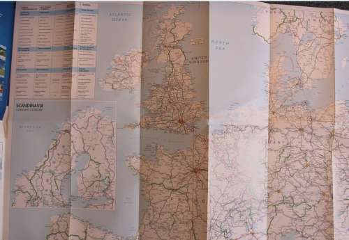 Thomas Cook Rail Map Europe 18th Edition Folded Map 2011