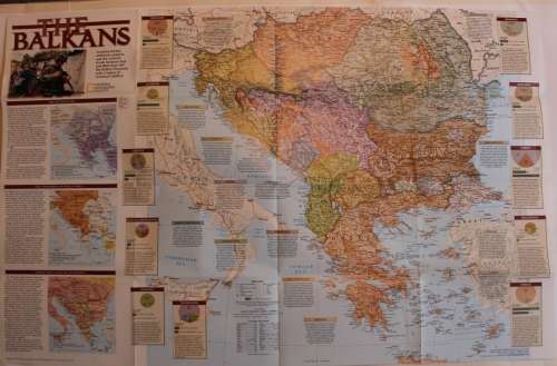 National Geographic Folded Map of The Balkans 1999