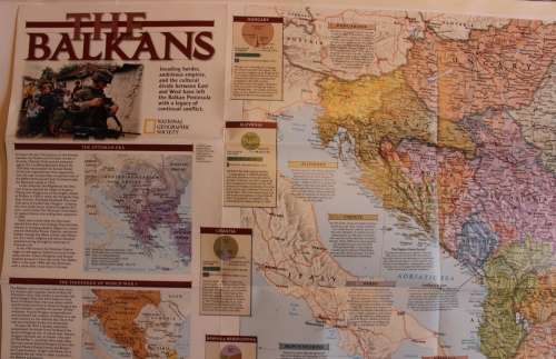 National Geographic Folded Map of The Balkans 1999