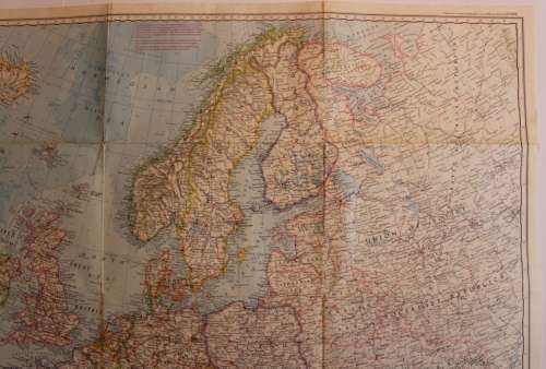Vintage National Geographic Folded Map of Europe June 1969