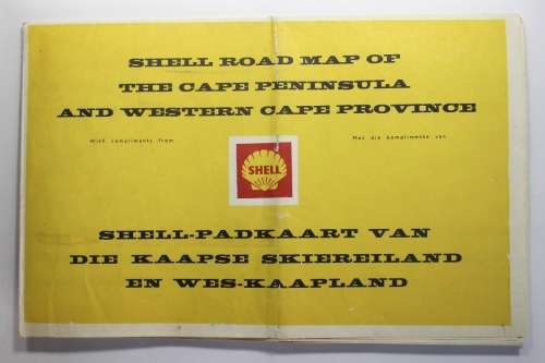 Vintage Folded Shell Road Map of the Western Cape Province.