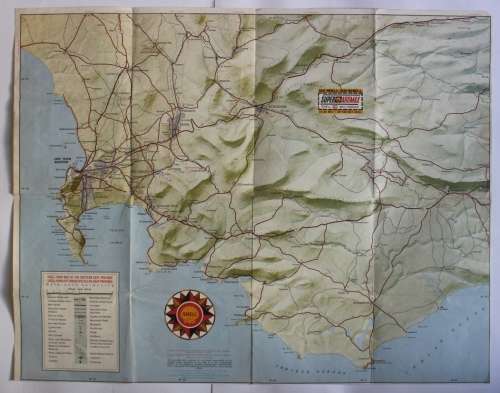 Vintage Folded Shell Road Map of the Western Cape Province.