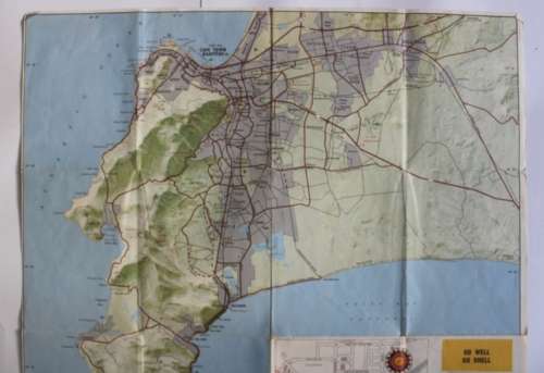Vintage Folded Shell Road Map of the Western Cape Province.