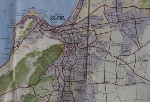 Vintage Folded Shell Road Map of the Western Cape Province.