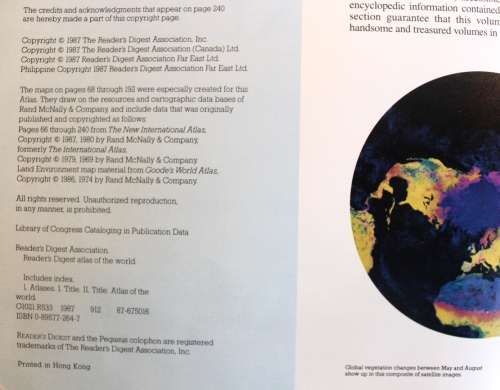 Readers Digest Atlas Of The World Rand McNally Maps 1987.