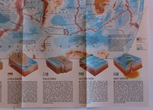 National Geographic Folded Map of The Shaping Of A Continent North America Aug 1985