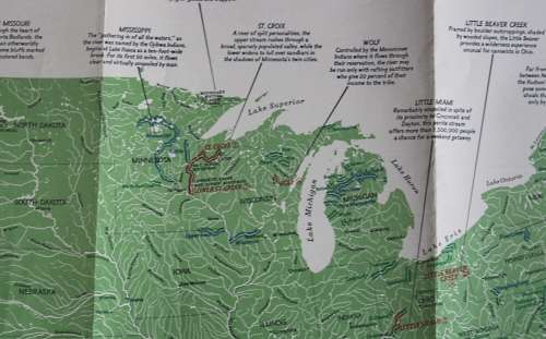 National Geographic Folded Map of Wild and Scenic Rivers of the USA, Jul 1977