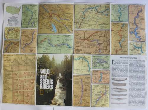 National Geographic Folded Map of Wild and Scenic Rivers of the USA, Jul 1977