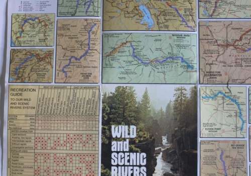 National Geographic Folded Map of Wild and Scenic Rivers of the USA, Jul 1977