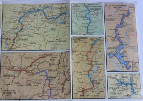 National Geographic Folded Map of Wild and Scenic Rivers of the USA, Jul 1977