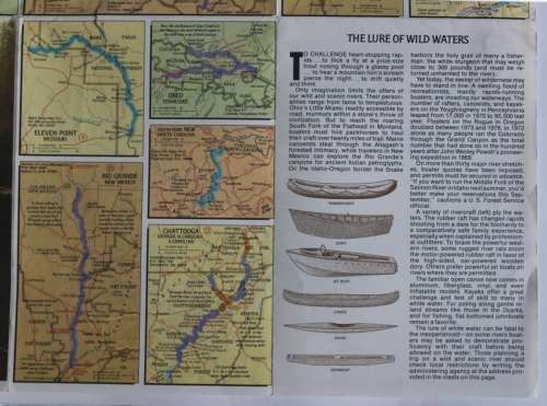 National Geographic Folded Map of Wild and Scenic Rivers of the USA, Jul 1977