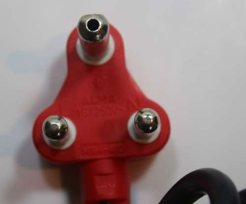 1 x Computer Dual Power Cable Dedicated Red Plug to 2 x Kettle IEC 15 Plug 1.8m
