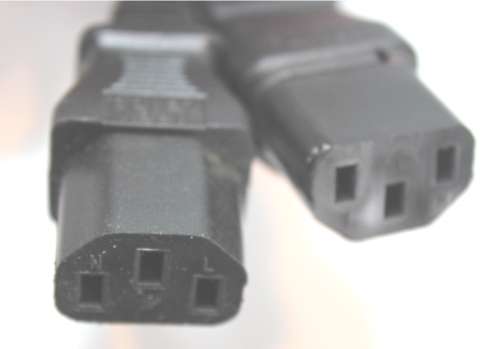 1 x Computer Dual Power Cable Dedicated Red Plug to 2 x Kettle IEC 15 Plug 1.8m
