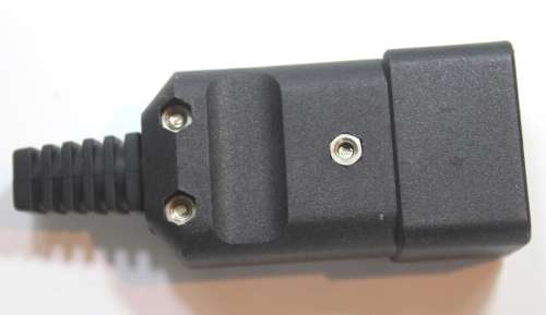 3 x Rewireable Screw Type C20 Cable Mount IEC Connector Male, 18A, 250 V ac