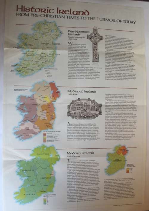 National Geographic Folded Map of Ireland and Northern Ireland April 1981