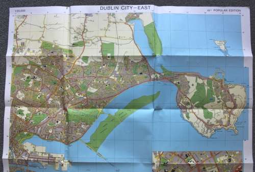 Ordnance Survey Folded Street Map Of Dublin 1984