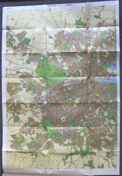 Ordnance Survey Folded Street Map Of Dublin 1984