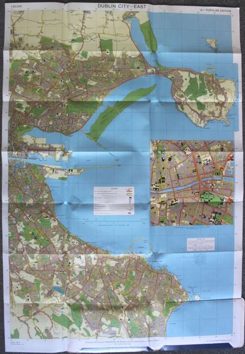 Ordnance Survey Folded Street Map Of Dublin 1984