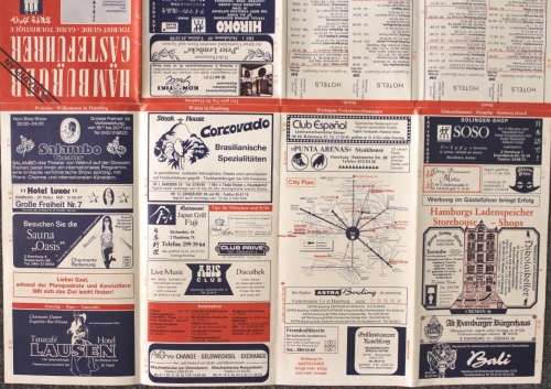 Hamburg Tourist Guide Folded Map June 1977
