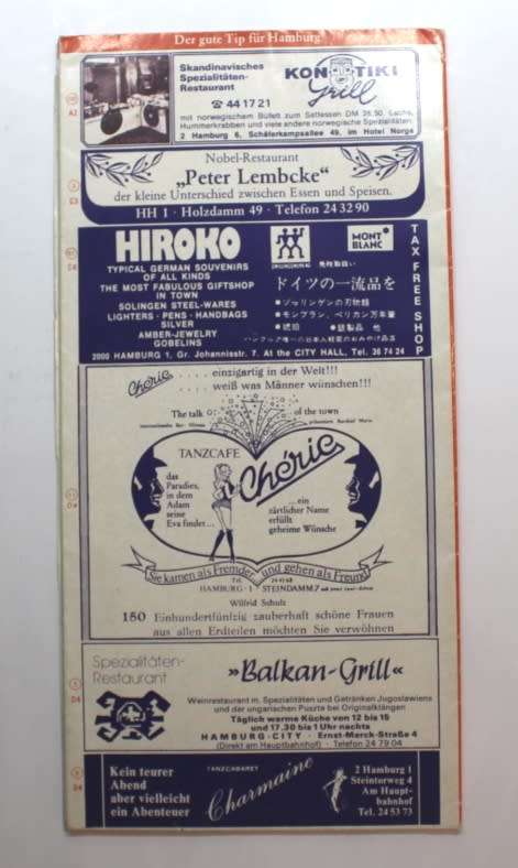 Hamburg Tourist Guide Folded Map June 1977