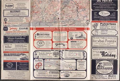 Hamburg Tourist Guide Folded Map June 1977