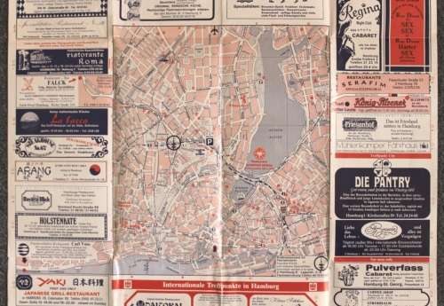 Hamburg Tourist Guide Folded Map June 1977