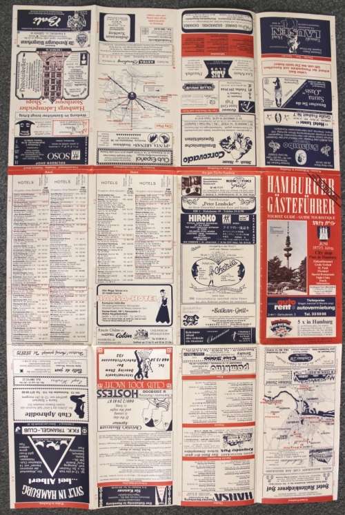 Hamburg Tourist Guide Folded Map June 1977