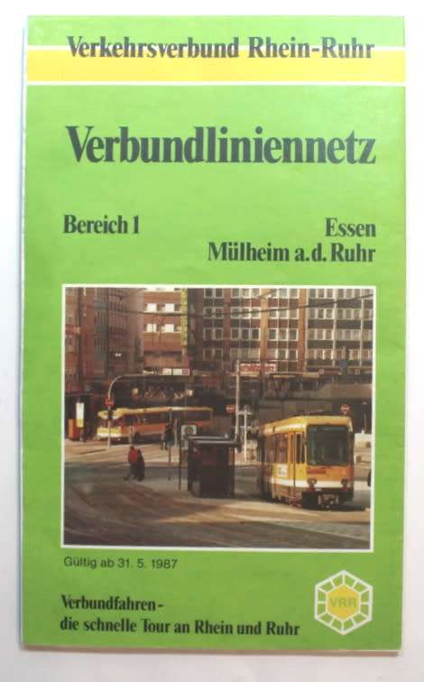 Verbundliniennetz Essen and Mulheim  a.d. Ruhr, Folded Map 1987