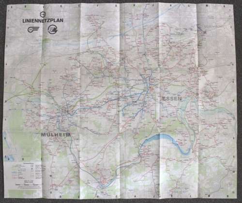 Verbundliniennetz Essen and Mulheim  a.d. Ruhr, Folded Map 1987