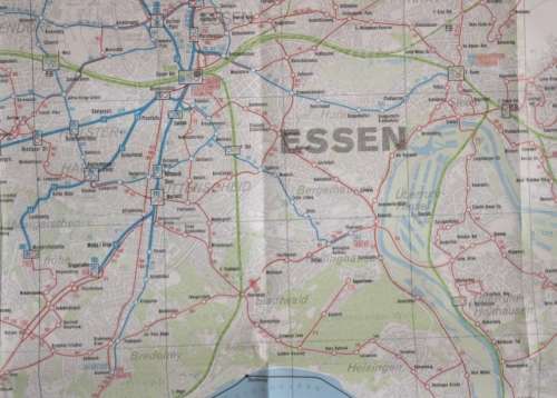 Verbundliniennetz Essen and Mulheim  a.d. Ruhr, Folded Map 1987