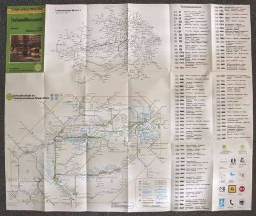 Verbundliniennetz Essen and Mulheim  a.d. Ruhr, Folded Map 1987