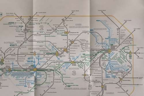 Verbundliniennetz Essen and Mulheim  a.d. Ruhr, Folded Map 1987